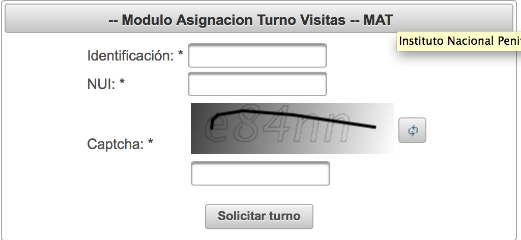 pedir cita visitel INPEC